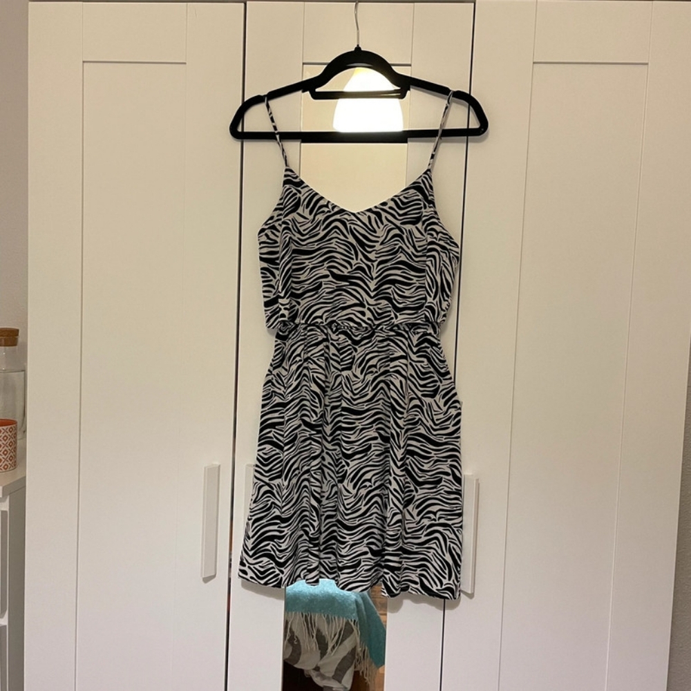 Zebra Print Spaghetti Strap Dress